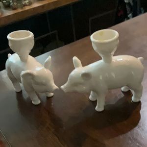 Pig Candle Stick Holders